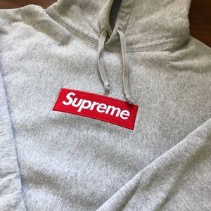 100% Authentic Supreme Grey Box Logo FW16 Large